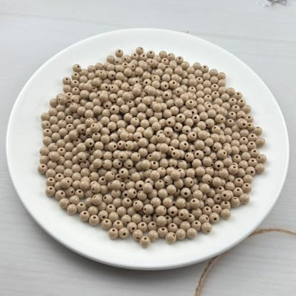 700pcs Acrylic Round Beads for Crafts 6mm Resin Candy Color Spacer Beads with Hole for Jewelry Making Sewing Crafts Decoration Necklaces Bracelets Earrings Supplies(Light Brown) - Image 2