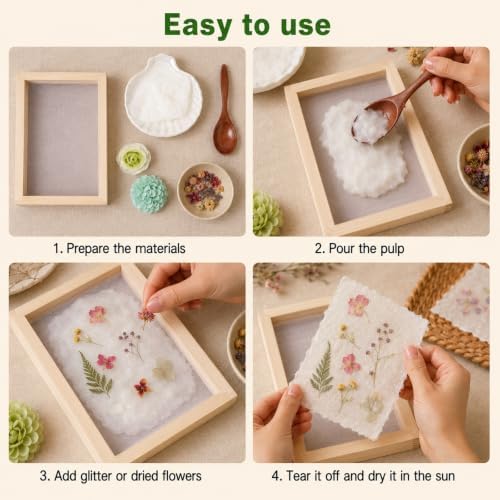 Paper Making Screen A6 Size Natural Wooden Paper Making Frame 5x7 inch - Image 4