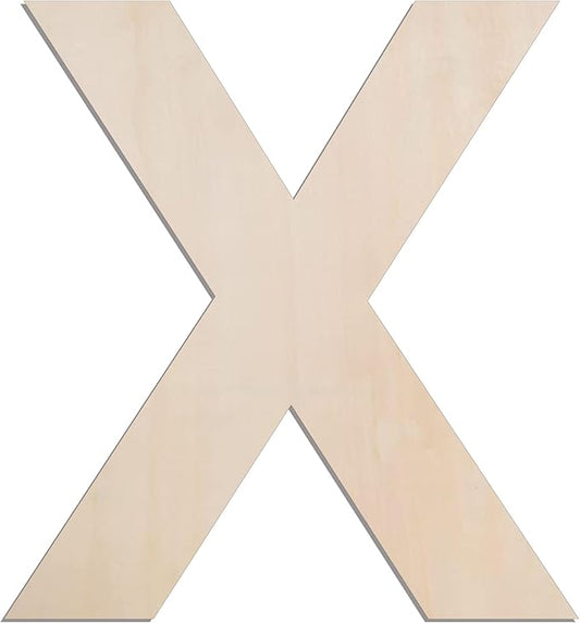 MGTECH 12 Inch Large Wooden Letter X, 1/4 in Thick Big Wood Letter for Crafts and Wall Decor