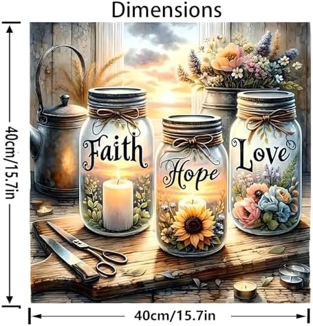Faith Hope Love Wishing Bottle Paint by Number Canvas Kit for Adults - Image 5