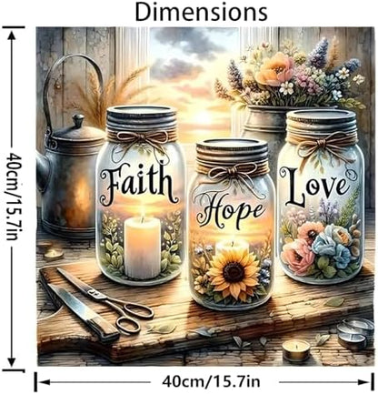 Faith Hope Love Wishing Bottle Paint by Number Canvas Kit for Adults - Image 5