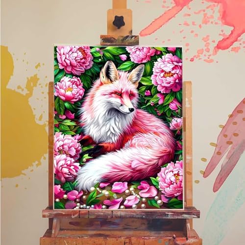 Paint by Numbers Kit for Adults Beginner, Fox Paint by Numbers Flower, DIY Easy Acrylic Watercolor Oil Painting Kit with Brushes, Arts and Crafts for Adult for Home Wall Decor, Gifts 16x20 in 8-61 - Image 3