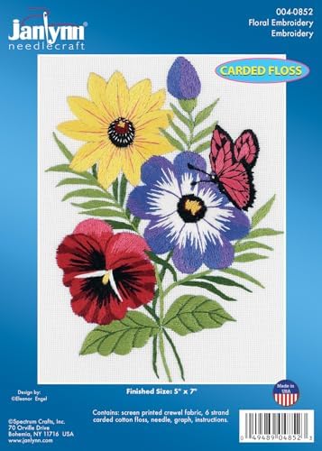 Janlynn Floral Crewel Embroidery, multi-colored - Image 2