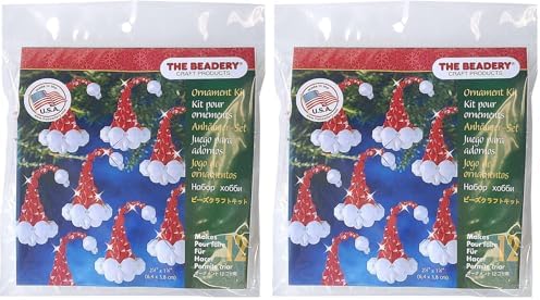 The Beadery Ornament Bead Kit, 12 Count (Pack of 2), Santa's Hat Makes 12 by Unknown