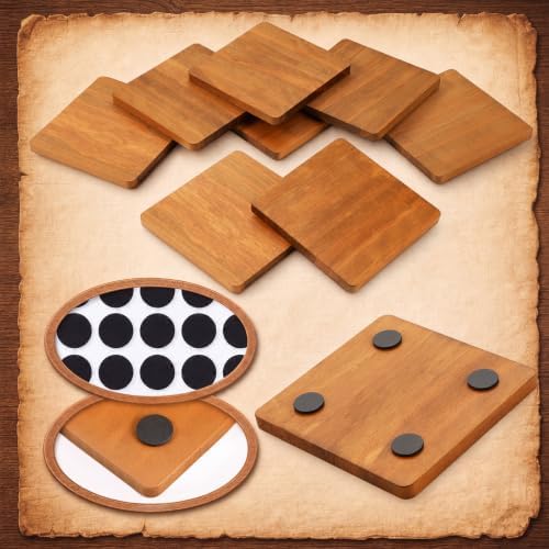 Meanplan 40 Pcs Blank Wooden Coasters, 4 x 4 x 0.28 Inch, Square, Brown - Image 5