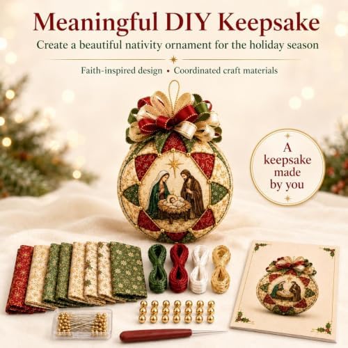 Christmas Nativity Patchwork Ornament DIY Kit, Handmade Quilted Fabric - Image 6