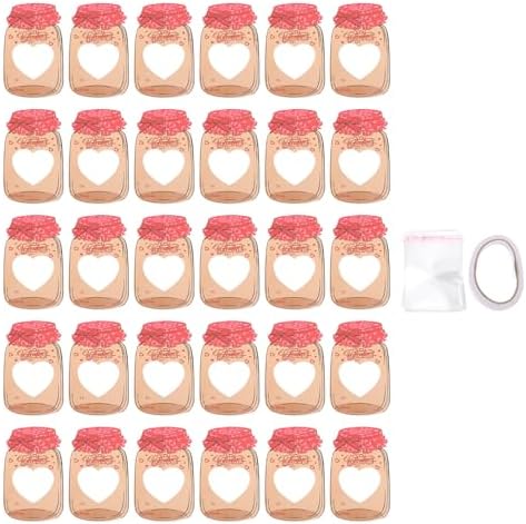 Xyntor Jar Shaped Greeting Cards Set | 30 Cards + 30 Plastic Bags + Double Sided Tape | Creative Craft Kits for Young Crafters/Weddings/Parties | Interactive DIY Card Making Supplies by Unknown