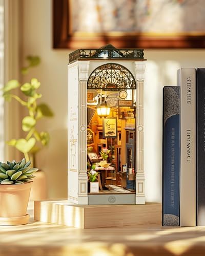 Rolife 3.5 hrs Beginner Friendly Book Nook - 3D Wooden Puzzle with LED Lights and Dust Cover - DIY Miniature House Kit Bookshelf Insert Decor - Arcade Dating (TGB10) - Image 2