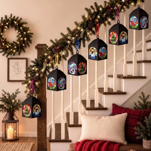 Maitys 16 Sets Christmas Snowman Paper Lantern Suncatcher Craft Kits - Image 4