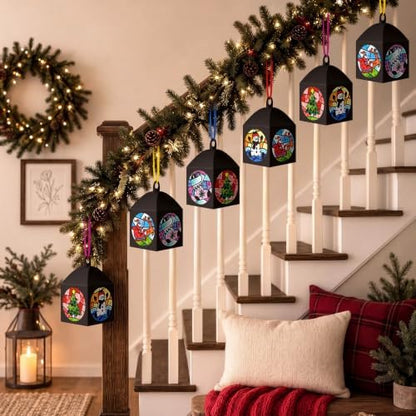 Maitys 16 Sets Christmas Snowman Paper Lantern Suncatcher Craft Kits - Image 4