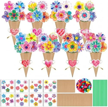 Motipuns 48 Set Graduation DIY Paper Crafts Flower Bouquet Craft Kit Bouquets Make Your Own Tulip Thankful Gifts for 2026 End of Year Last Day of School Gifts Home Classroom Activities by Motipuns