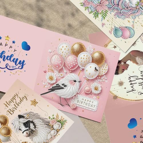 6 Pack DIY Diamond Painting Blank Cards Blank Birthday Greeting Cards Formal All Occasion Birthday Note Cards Friendship/Anniversary Cards BFF Thanks Cards Bird Ballet Swan - Image 5