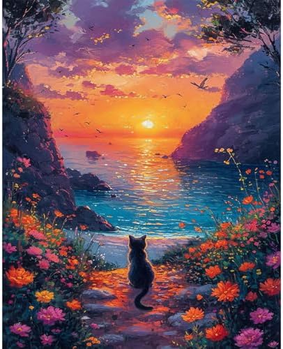 Sunset Paint by Numbers Kit for Adults Beginner Without Frame 16x20 IN by Yezavesu