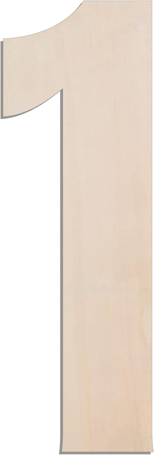 MGTECH 17 Inch Large Wooden Number 1, 1/4 in Thick Big Wood Number for Crafts and Wall Decor