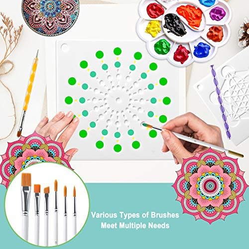 Augshy 58PCS Mandala Dotting Tools Set with a Blue Zipper Waterproof Storage Bag for Painting Rocks - Image 4