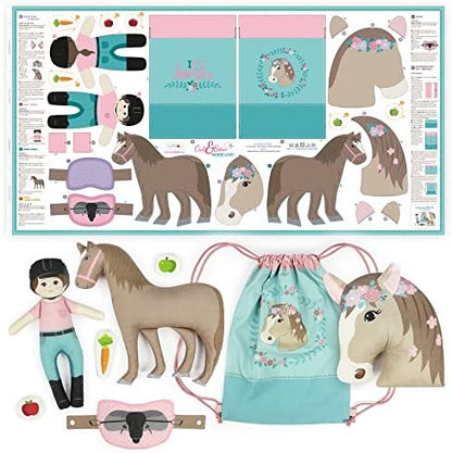 kullaloo Horse-Themed Fabric Panel Sewing Kit ✦ Cut & Sew DIY Project for Kids & Beginners ✦ Includes 8 Projects – Great for Girls, Boys, and Family Craft Time (Horse Love) by kullaloo