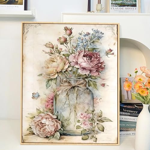 JATOK Paint by Numbers Kit for Adults, Vintage Vase Florals, 16 x 20 in - Image 5