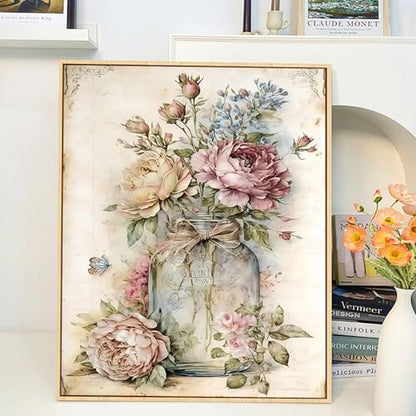 JATOK Paint by Numbers Kit for Adults, Vintage Vase Florals, 16 x 20 in - Image 5