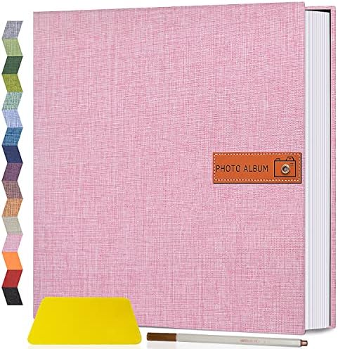 Popotop Large Photo Album Self Adhesive 4x6 5x7 8x10 Scrapbook Album DIY Picture Book,Gifts for Mom,Family Baby and Wedding,with Metal Pen and Plastic Board by Popotop