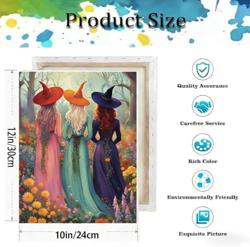VIGEGU Witch Paint by Numbers Kit for Adults Beginner with Framed - Image 3