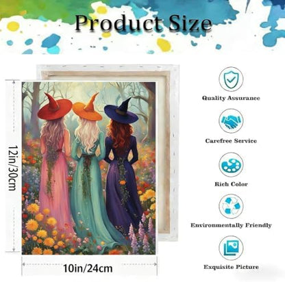 VIGEGU Witch Paint by Numbers Kit for Adults Beginner with Framed - Image 3