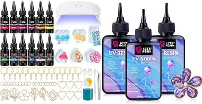Bundle 300g Low Viscosity UV Resin and All-Inclusive Keychain Making Kit by LETSRESIN