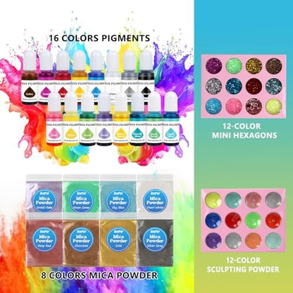 OcePor Epoxy Resin 1 Gallon，Clear Epoxy Resin Kit with 16 Pigments - Image 5