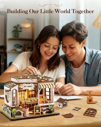 Vaki Vaki 2026 New DIY Miniature House Kit, Book Nook Puzzle with LED Light - Image 5