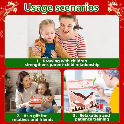 Reivworl Snowman Paint by Numbers Kit for Adults Beginner 16×20 inch - Image 7