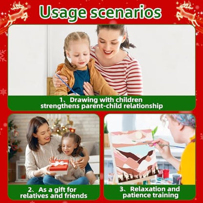 Reivworl Snowman Paint by Numbers Kit for Adults Beginner 16×20 inch - Image 7