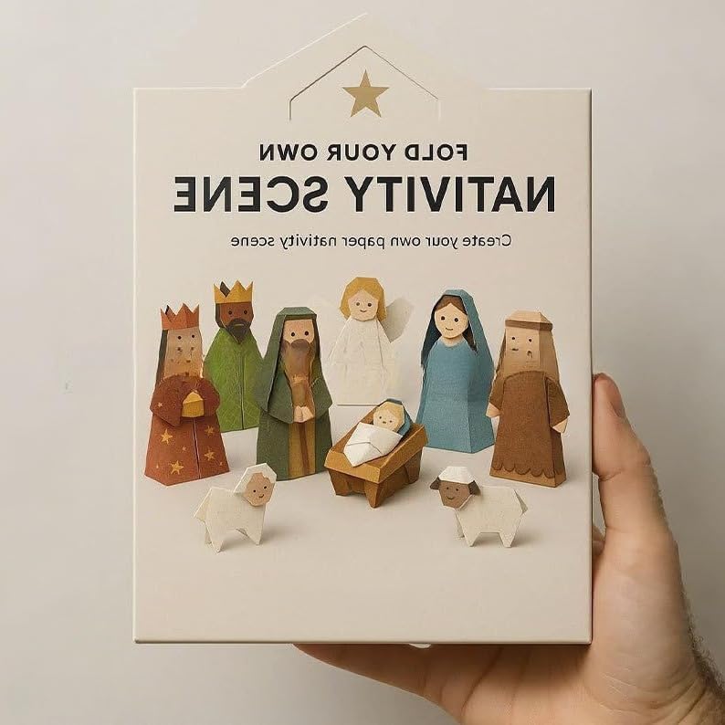 DIY Paper Nativity Scene Craft Kit for Christmas, Fold & Build Paper Manger Set with Baby Jesus, Fun Holiday Origami Project for Kids & Adults, Family Christmas Craft Activity & Gift (Style B) - Image 5