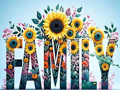 WUSARPLY Family Sunflower Stamped Cross Stitch Kits for Beginners Adults by WUSARPLY