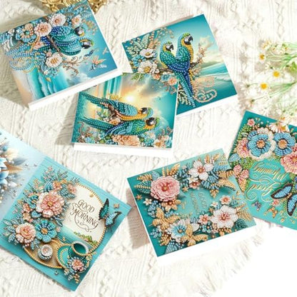 LazyFold 6Pcs DIY Diamond Art Painting Greeting Cards with Envelopes, Blue Theme All Occasion Note Card Kit for Women, Handmade Thank You Birthday Friendship Cards Gift - Image 5