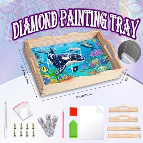 EWJRNSF Diamond Art Kits for Adults Wooden Serving Trays with Handles - Image 2