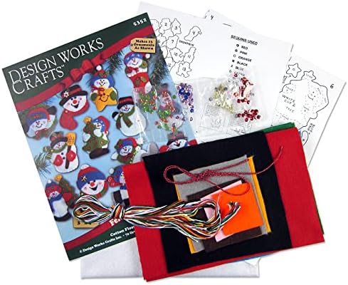 Tobin Lots of Fun Snowmen Ornaments Felt Applique Kit, 3-Inch by 4-Inch, Set of 13,DW5352 - Image 3