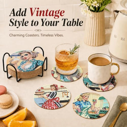 DOTZSO Diamond Art Coaster Kit 8Pcs Diamond Painting Coasters Kit 4×4in - Image 6
