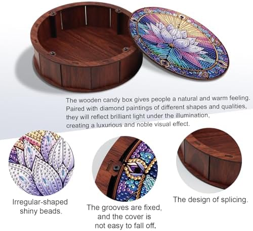 DIY Diamond Painting Fruit Bowl Storage Box, Lotus Water Diamond Decorated Tray Handicraft Set, for Desktop Item Storage, Multifunctional Creative Craft Gift - Image 4