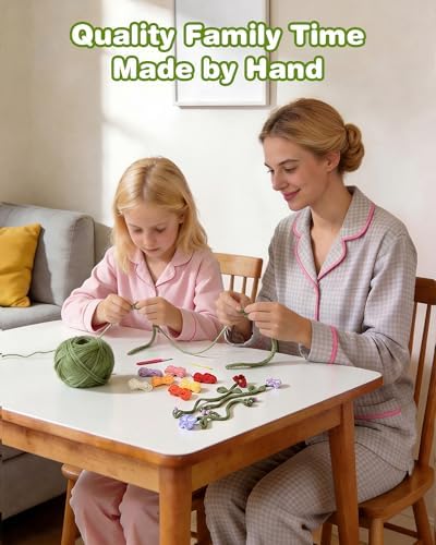WaldyWop Crochet Kit for Beginners: 8 Flower Bookmarks Knitting Kit w/Video - Image 6