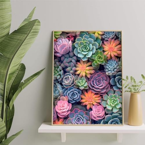 Ycydilirab Succulent Paint by Numbers Kits for Adults Beginners-Succulent Plant Paint by Number for Adult,Easy Canvas Paint by Numbers for Adults for Home Wall Decoration and Gifts 16X20 inch - Image 2