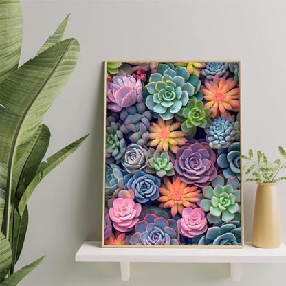 Ycydilirab Succulent Paint by Numbers Kits for Adults Beginners-Succulent Plant Paint by Number for Adult,Easy Canvas Paint by Numbers for Adults for Home Wall Decoration and Gifts 16X20 inch - Image 2