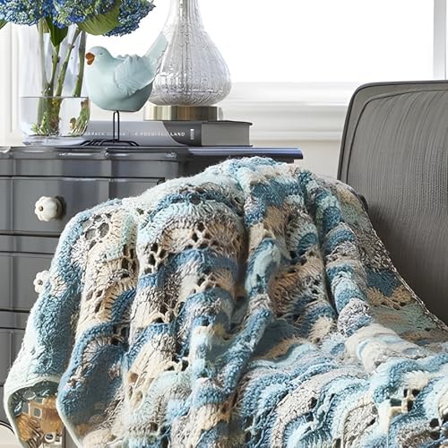 Mary Maxim Waterfall Ripple Afghan Crochet Kit, Soft Alpaca Blend Worsted Weight Yarn and Pattern Included, Cozy Afghan Blanket Crocheting Kit for Adults, Finished Size 46" x 60" - Image 4
