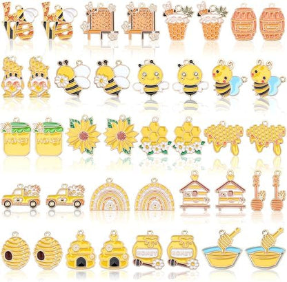 MARFOREVER 40Pcs/20 Pairs Bee Charms for Jewelry Making Gifts by MARFOREVER