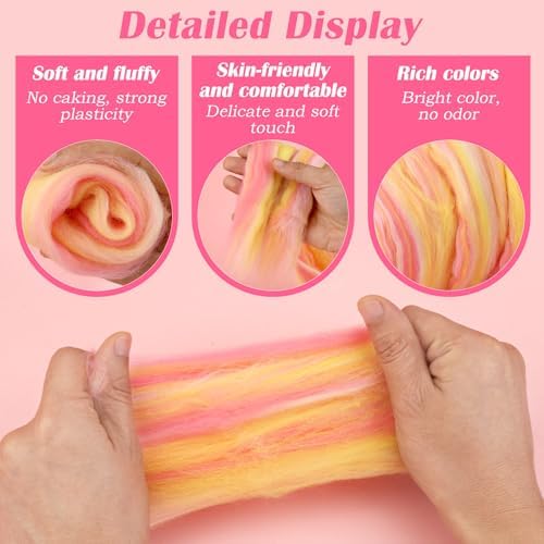 7.02 oz Colored Wool Roving Felting Wool Bulk Needle Felting - Image 6