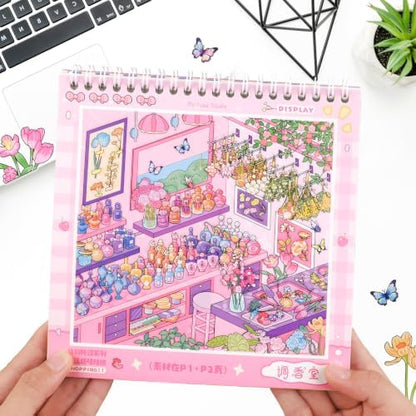 10 Sets 3D Big Size Stickers Scene Book DIY Room House Scenes Stickers Book - Image 5
