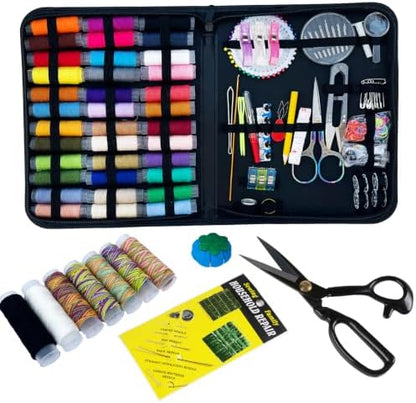 YAJUYANG 251 Pcs Sewing Kit for Adults, Professional Needle and Thread Kit with Heavy Duty Fabric Scissors & Yarn Snips, Complete Portable Travel Sewing Kit for Home, Emergency Repair, Beginners Gift - Image 2