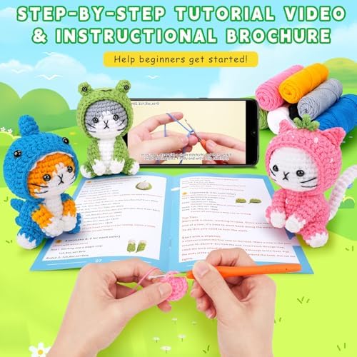 Fortuning's JDS Crochet Kit for Beginners, 3 PCS Crochet Animal Kits - Image 2