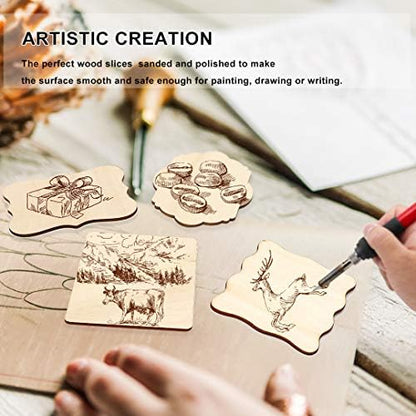 Wood Burning Kit and Wood Ornaments, 73Pcs Wood Burning Kit and 32pcs 4x3in Wood Burning Wood for DIY Crafts - Image 7