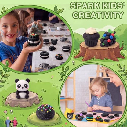 Air Dry Clay Bulk, Modeling Clay for Kids, 100 Pcs, Black - Image 5