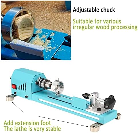Wood Lathe Mini Lathe Machine Multi-Purpose Type Lathe Milling Cutting Grinding Polishing Professional Table Top Lathe Tool Kit - Image 4