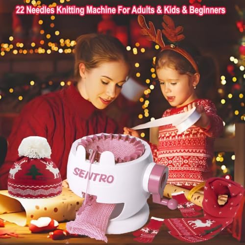 PKHOUHYI Sentro 22 Knitting Machine, Sentro 22 Needles Knitting Machine Automatic Circular Weaving Spinning Knitting Loom Machine Kit for Adults and Beginners for Scarf/Hats/Sweater/Kintting Toys - Image 7